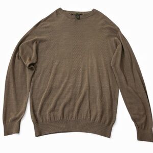 Alan Stuart Tan Men’s Silk Blend Pull Over Sweater Size M‎